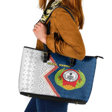 Cape Verde Leather Tote Bag Verde Coat Of Arms And Pattern LT18