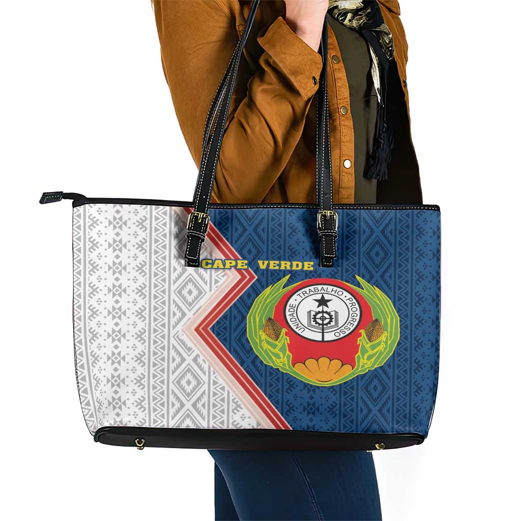 Cape Verde Leather Tote Bag Verde Coat Of Arms And Pattern LT18