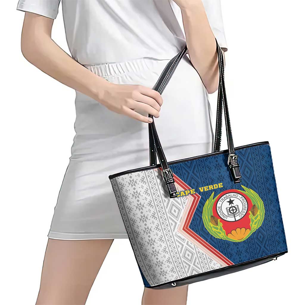 Cape Verde Leather Tote Bag Verde Coat Of Arms And Pattern LT18