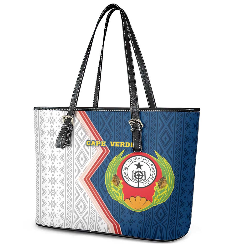 Cape Verde Leather Tote Bag Verde Coat Of Arms And Pattern LT18