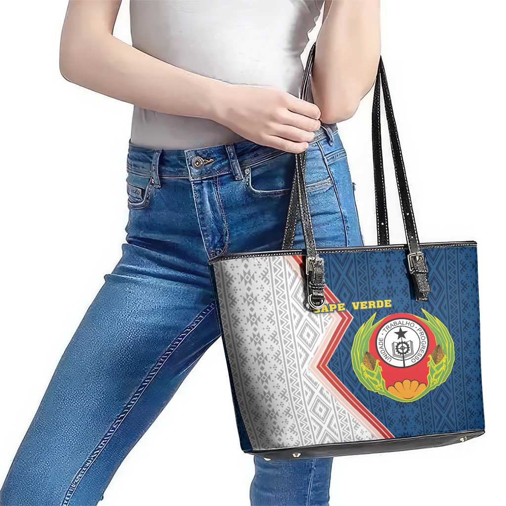Cape Verde Leather Tote Bag Verde Coat Of Arms And Pattern LT18