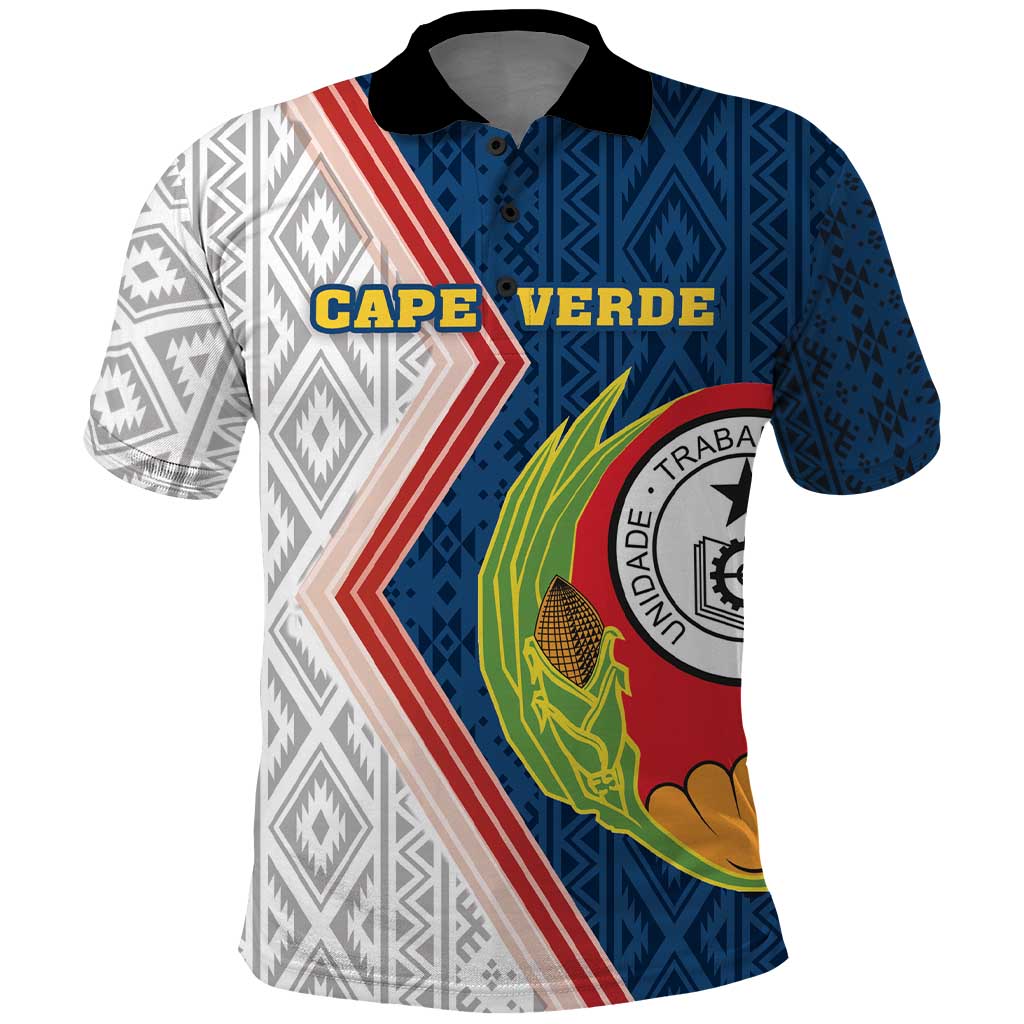 Cape Verde Polo Shirt Verde Coat Of Arms And Pattern LT18