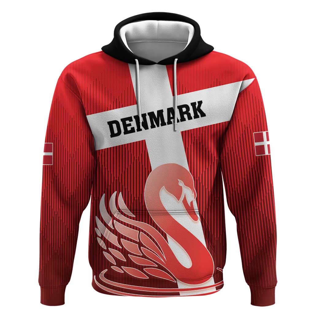 Custom Denmark Football Hoodie Mute Swan LT18
