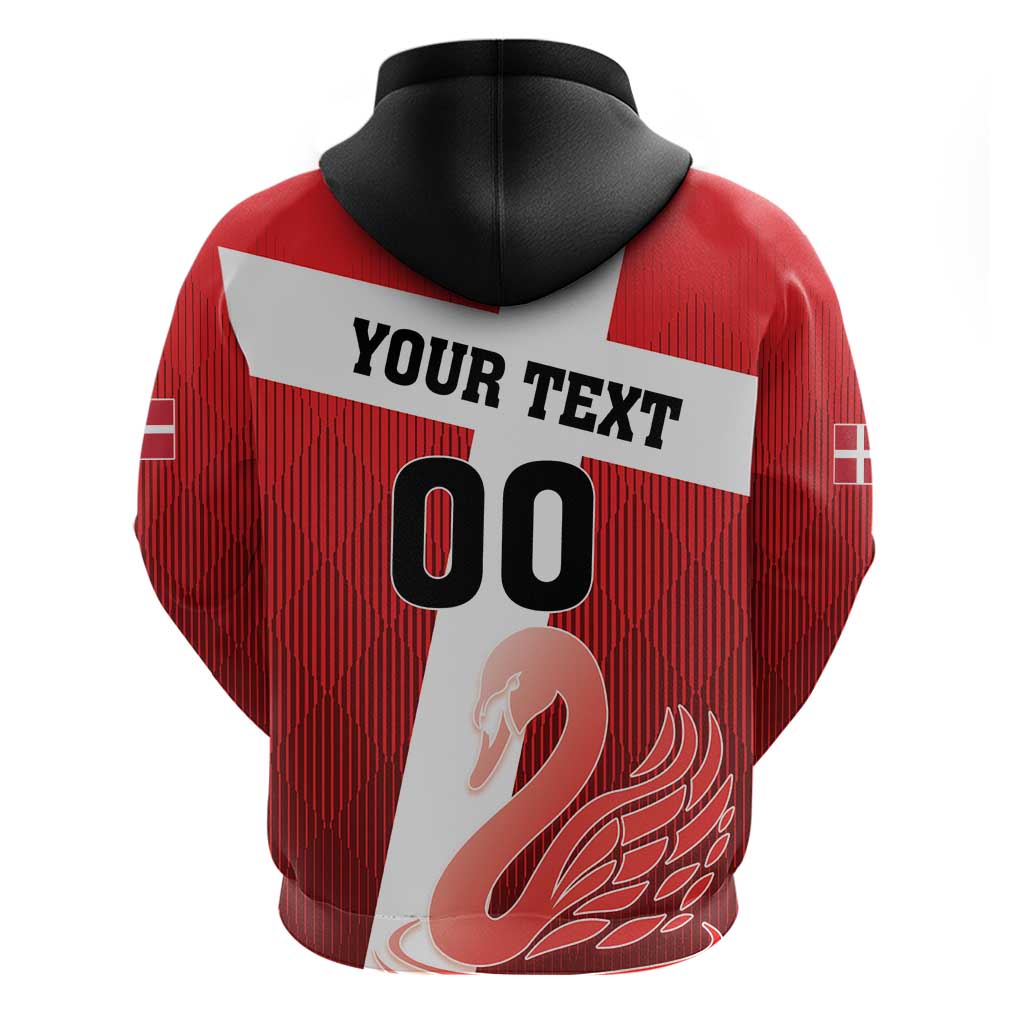 Custom Denmark Football Hoodie Mute Swan LT18