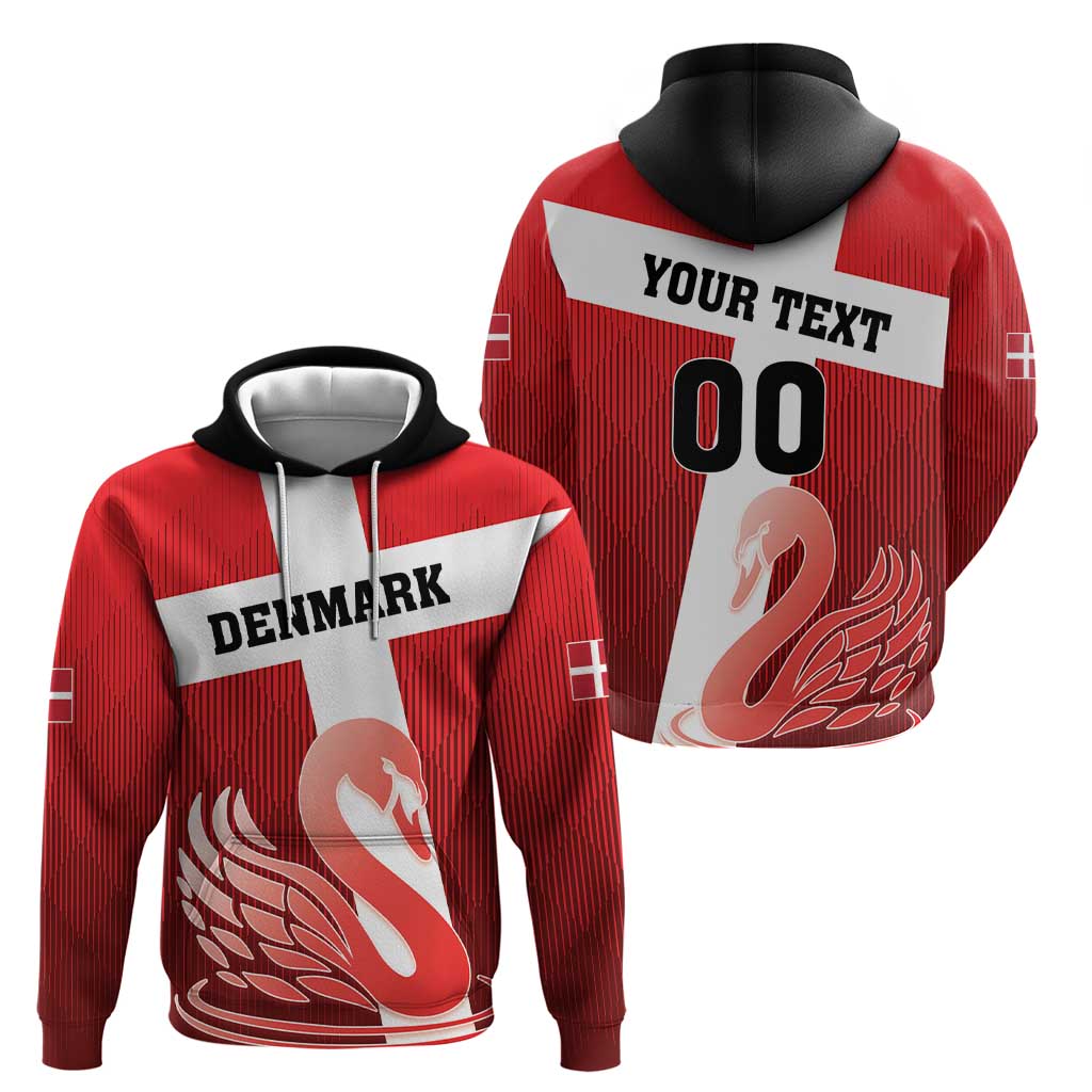 Custom Denmark Football Hoodie Mute Swan LT18