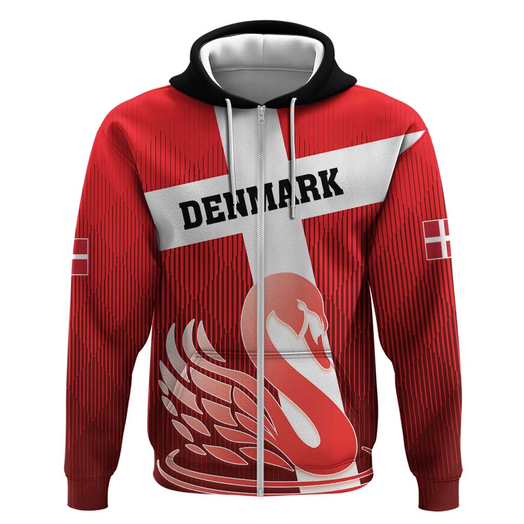 Custom Denmark Football Hoodie Mute Swan LT18