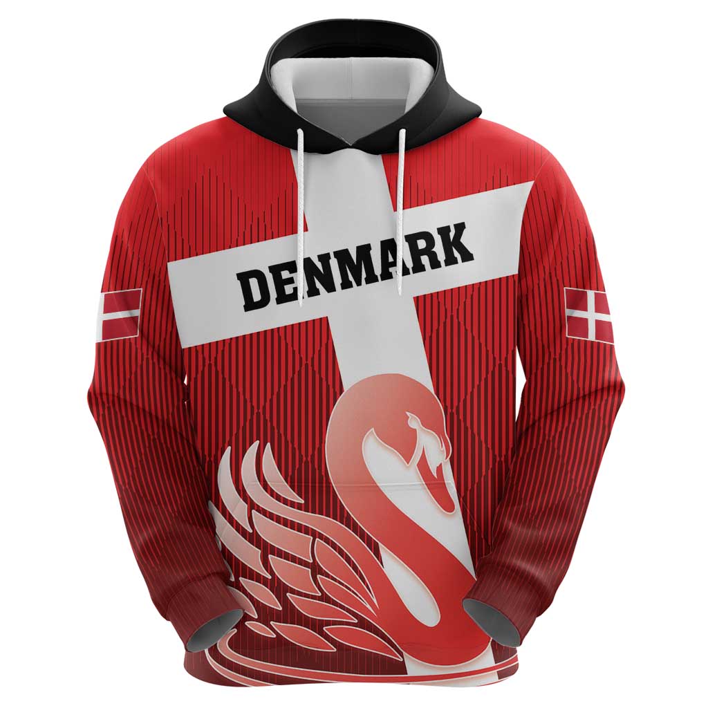 Custom Denmark Football Hoodie Mute Swan LT18