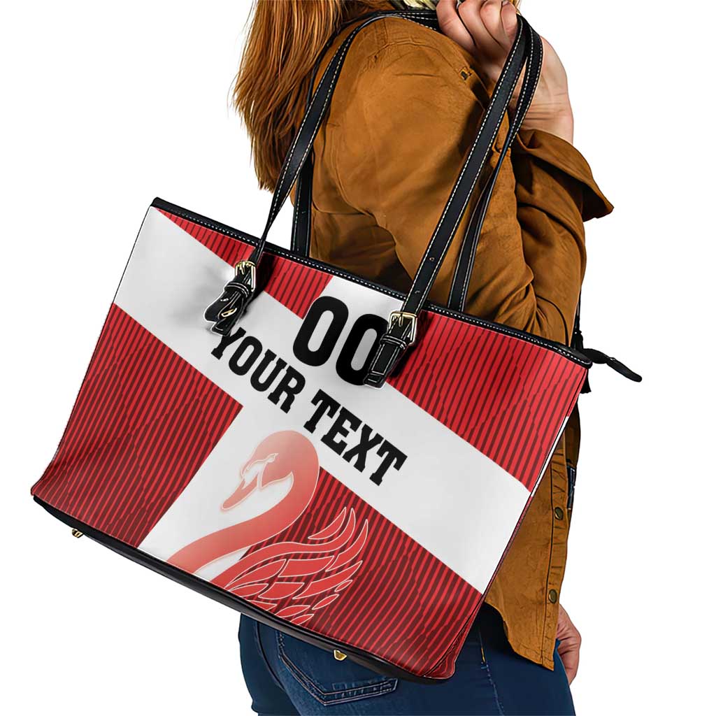 Custom Denmark Football Leather Tote Bag Mute Swan LT18