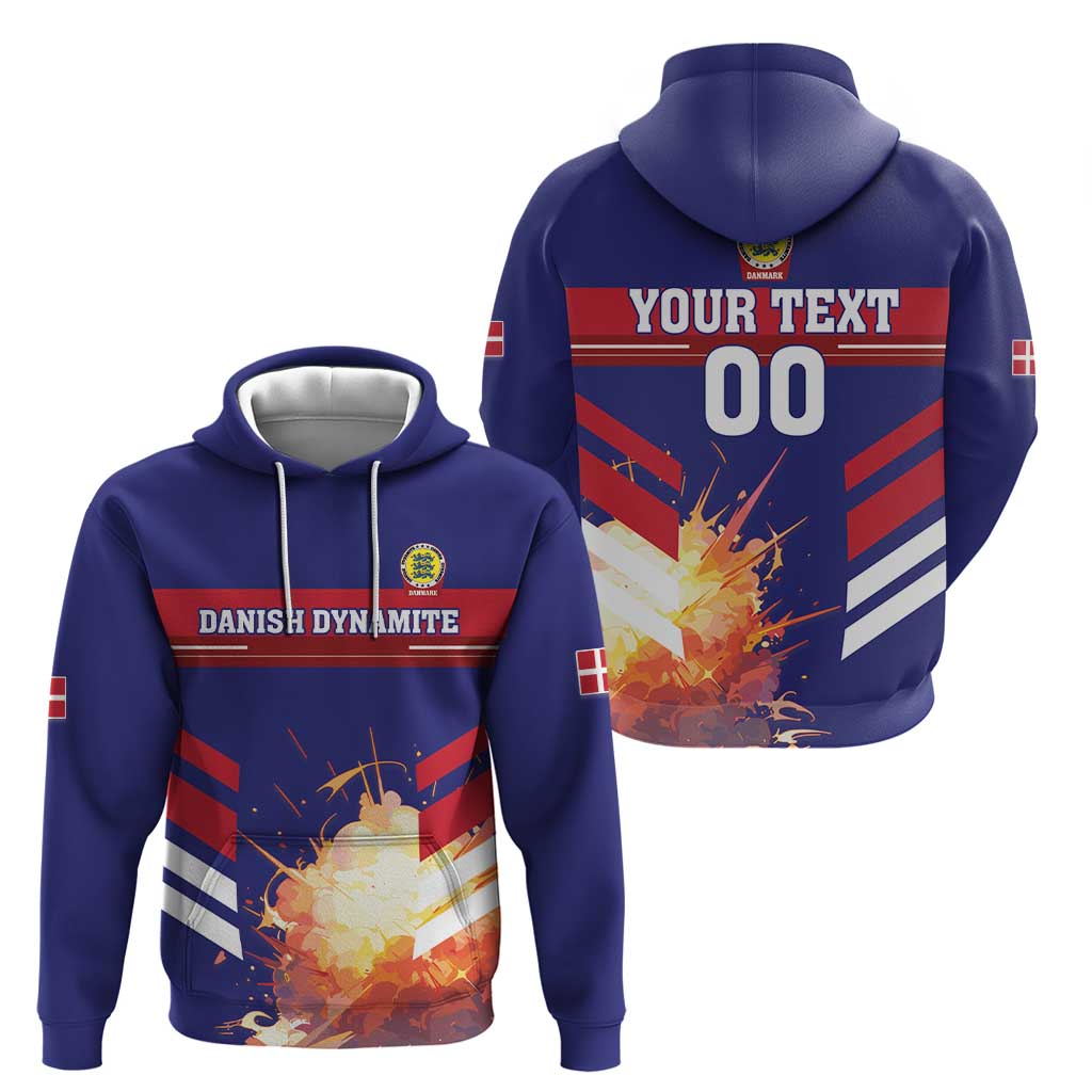 Custom Denmark Football Hoodie Come On Danish Dynamite LT18