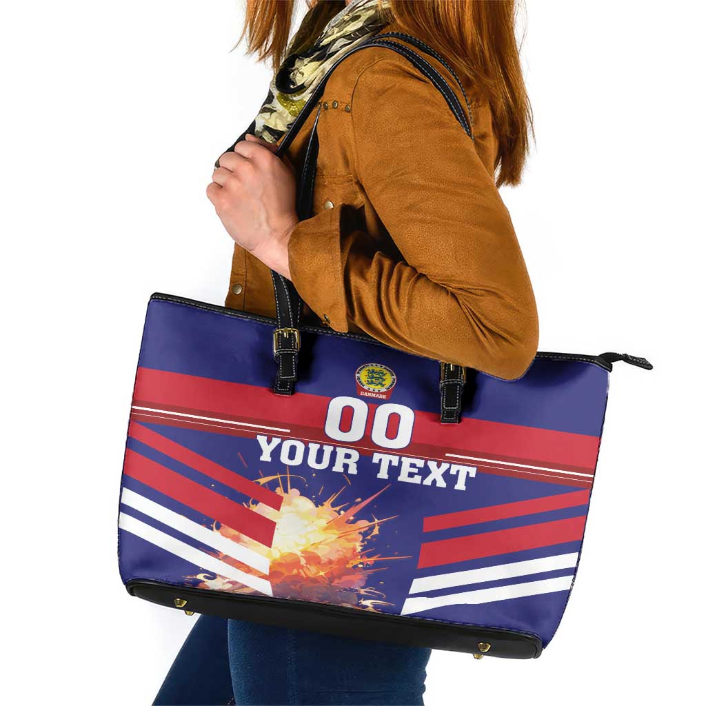 Custom Denmark Football Leather Tote Bag Come On Danish Dynamite LT18