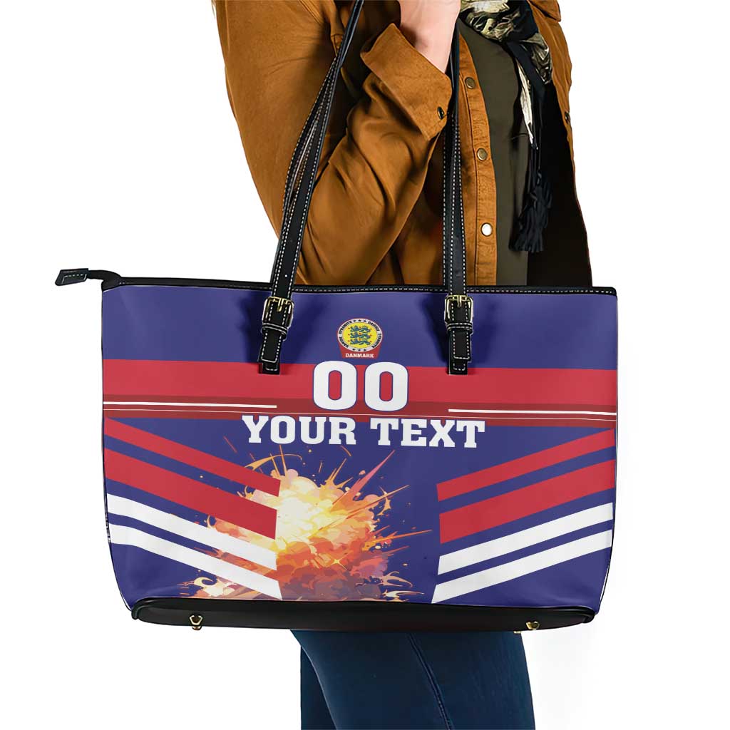 Custom Denmark Football Leather Tote Bag Come On Danish Dynamite LT18
