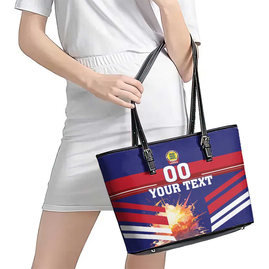 Custom Denmark Football Leather Tote Bag Come On Danish Dynamite LT18