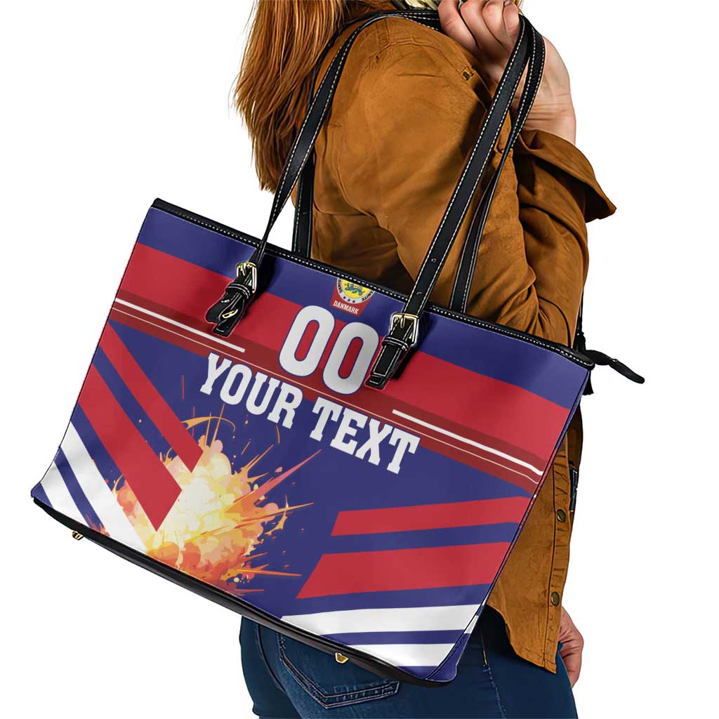 Custom Denmark Football Leather Tote Bag Come On Danish Dynamite LT18