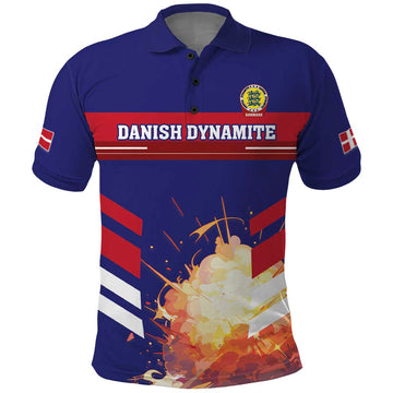 Custom Denmark Football Polo Shirt Come On Danish Dynamite LT18