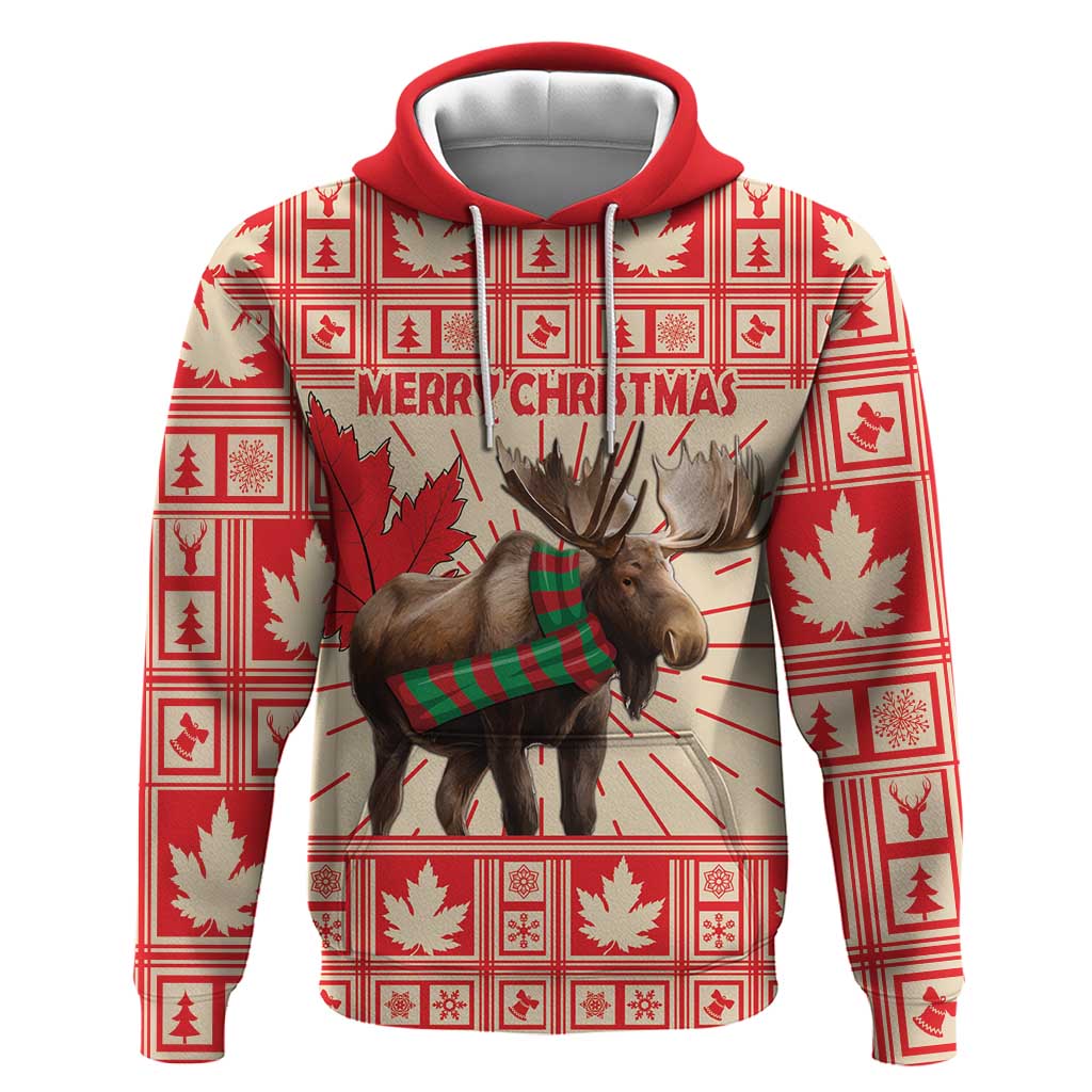 Personalized Canada Moose Hoodie Maple Leaf Christmas Lightning Art LT18
