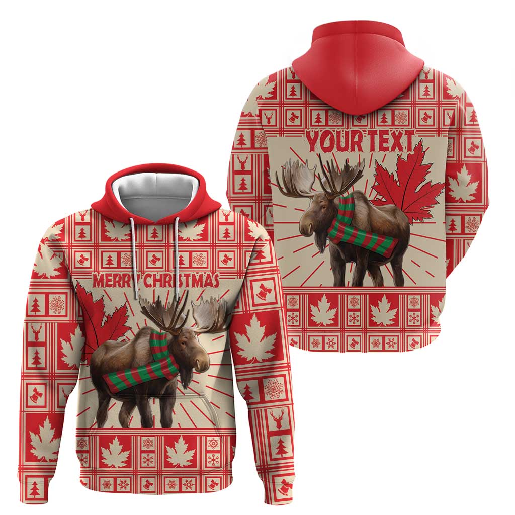 Personalized Canada Moose Hoodie Maple Leaf Christmas Lightning Art LT18