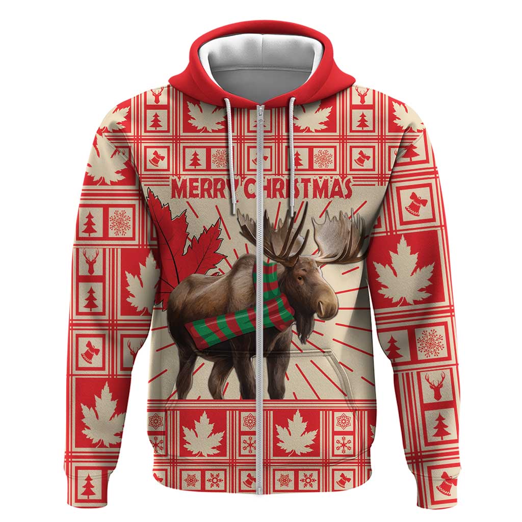 Personalized Canada Moose Hoodie Maple Leaf Christmas Lightning Art LT18