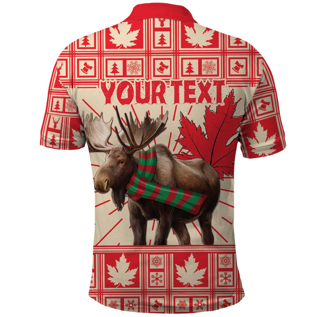 Personalized Canada Moose Polo Shirt Maple Leaf Christmas Lightning Art LT18