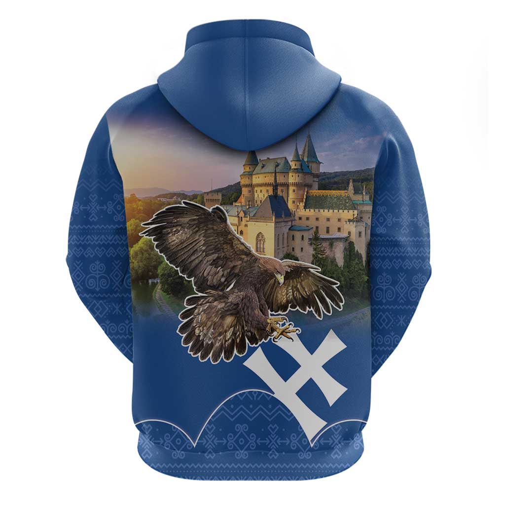 Slovakia Bojnice Castle Hoodie Golden Eagle With Slovak Pattern LT18