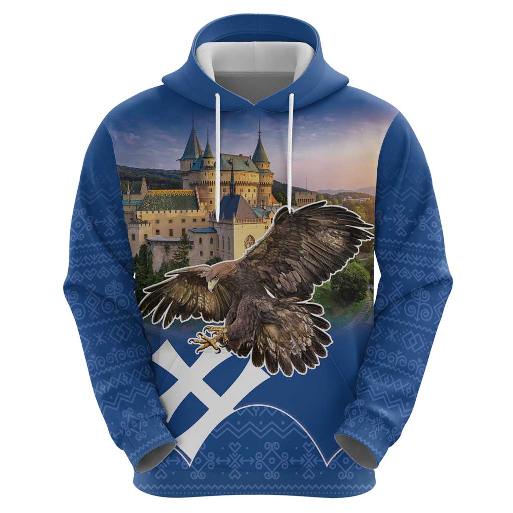 Slovakia Bojnice Castle Hoodie Golden Eagle With Slovak Pattern LT18