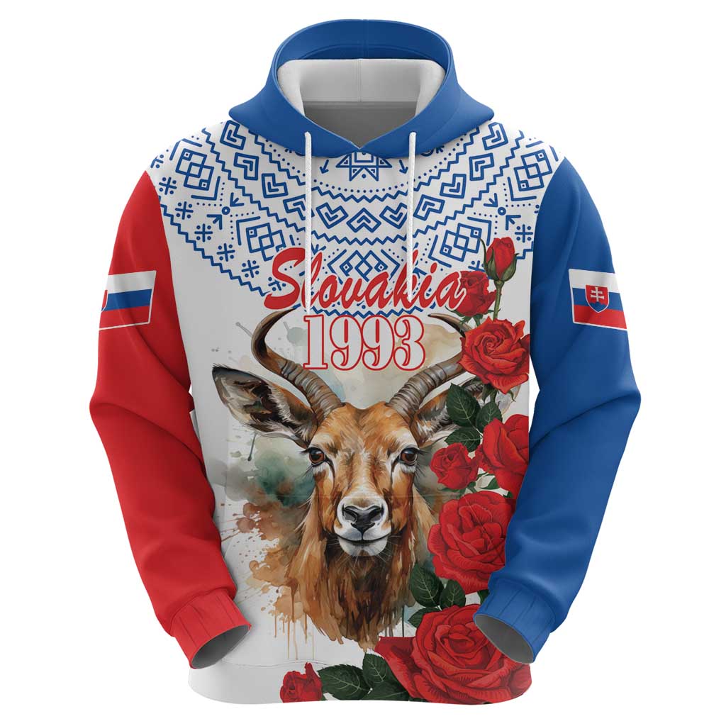 Slovakia Restoration Day 1993 Hoodie Tatra Chamois With Red Rose LT18