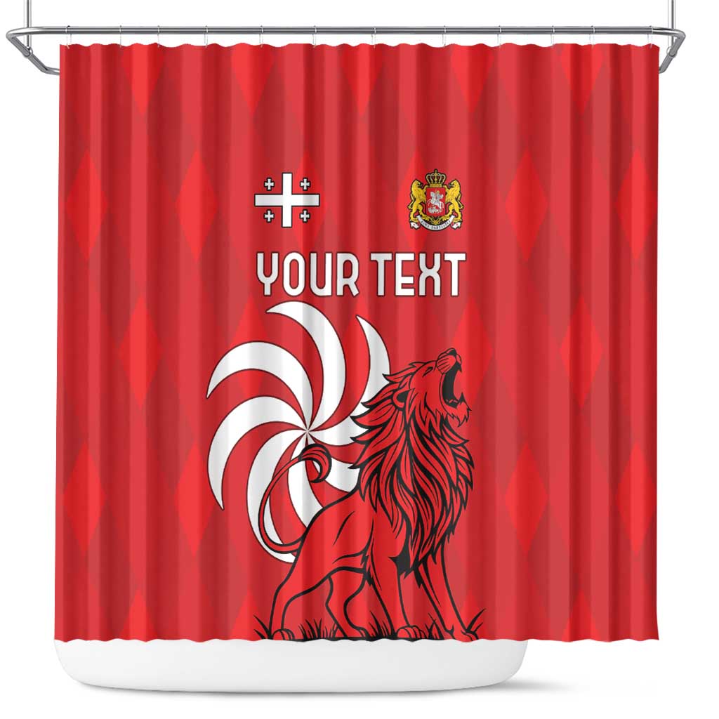 Personalized Georgia Shower Curtain Lion Borjgali LT18