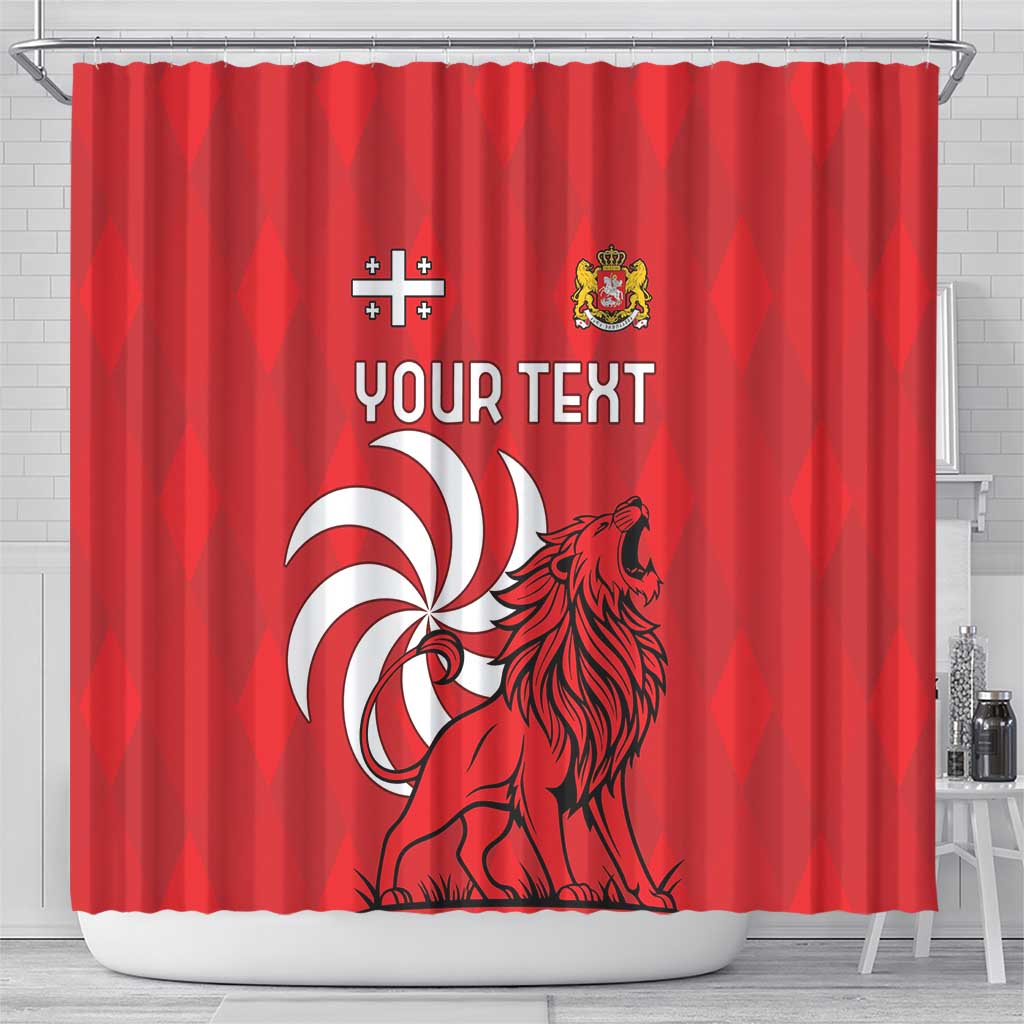 Personalized Georgia Shower Curtain Lion Borjgali LT18