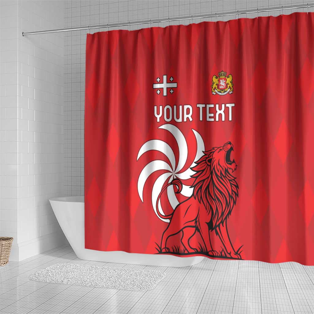 Personalized Georgia Shower Curtain Lion Borjgali LT18