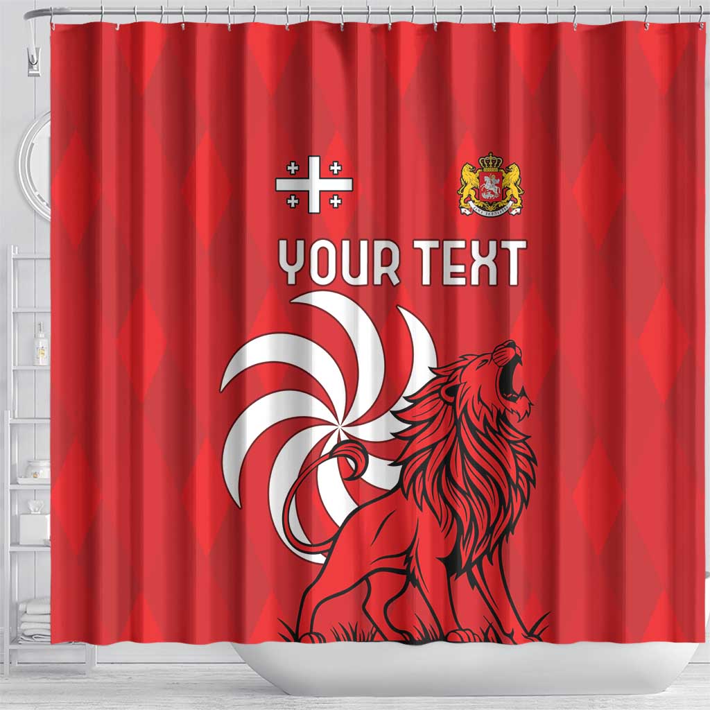 Personalized Georgia Shower Curtain Lion Borjgali LT18