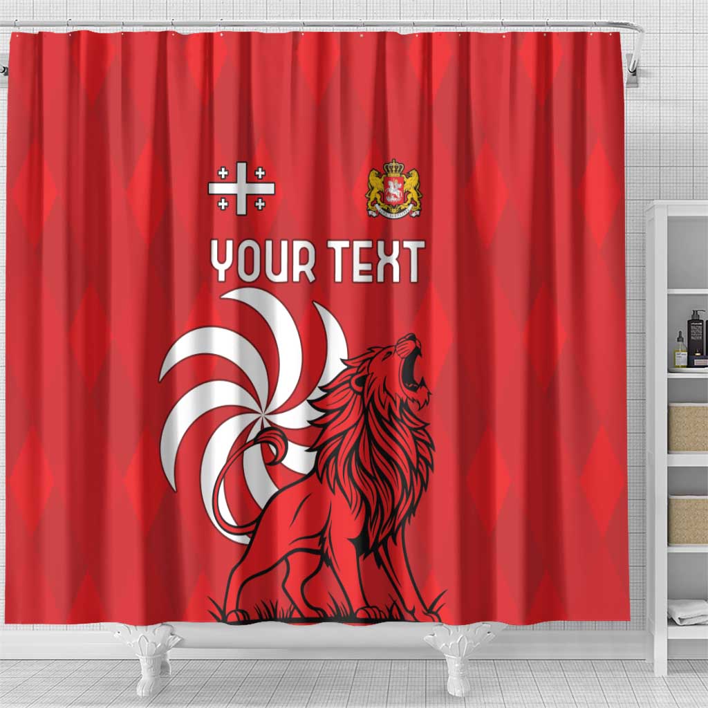Personalized Georgia Shower Curtain Lion Borjgali LT18