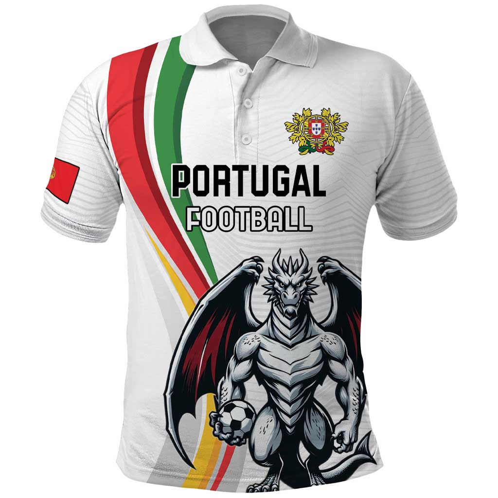 Custom Portugal Football Polo Shirt A Selecao das Quinas Dragon Mascot LT18