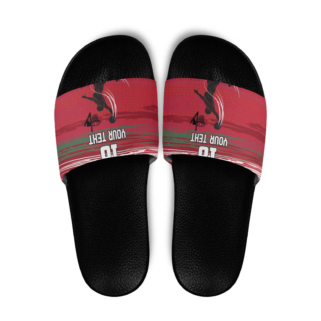 Hungary Basketball Custom Slide Sandals Come On Magyars Grunge Style LT18