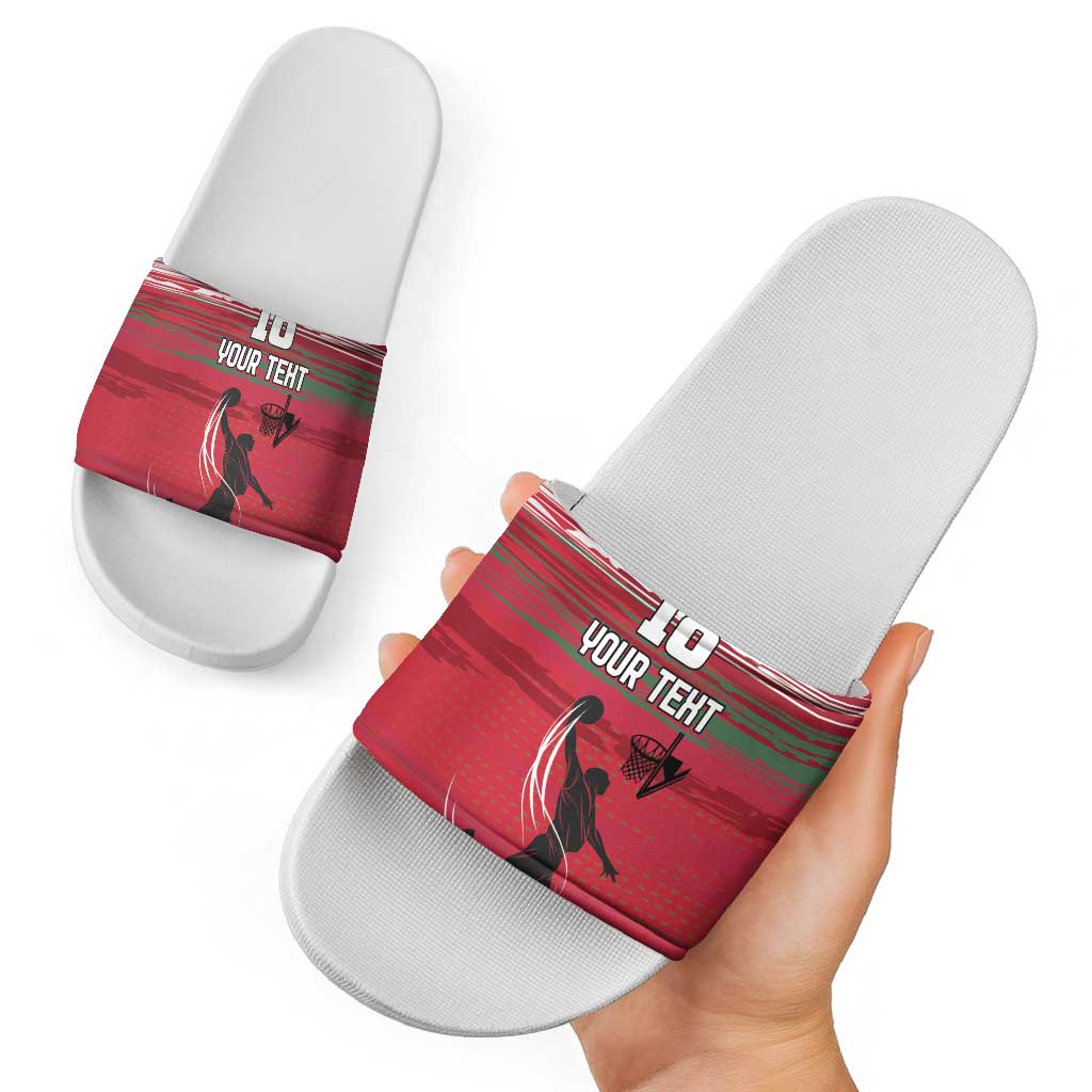 Hungary Basketball Custom Slide Sandals Come On Magyars Grunge Style LT18