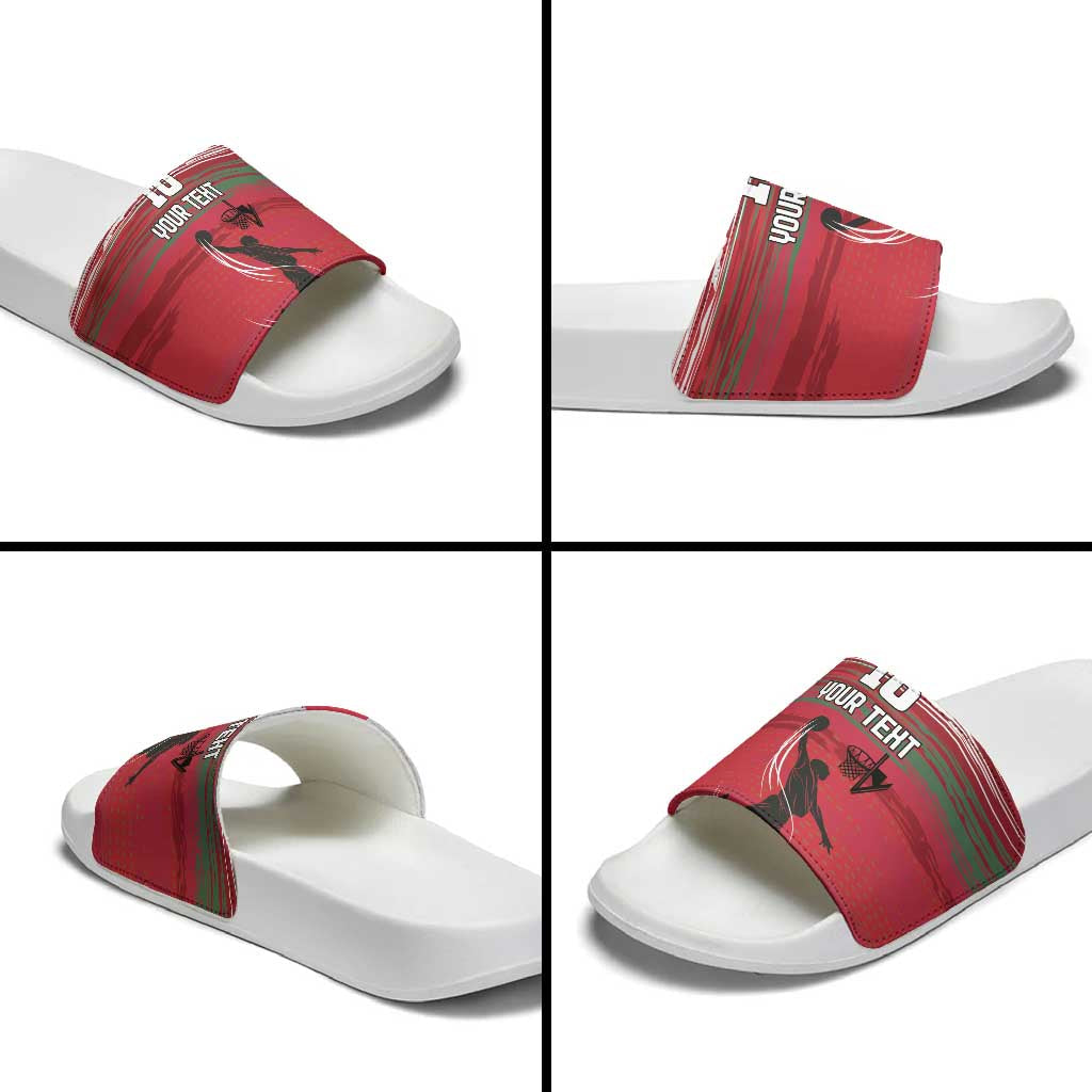 Hungary Basketball Custom Slide Sandals Come On Magyars Grunge Style LT18