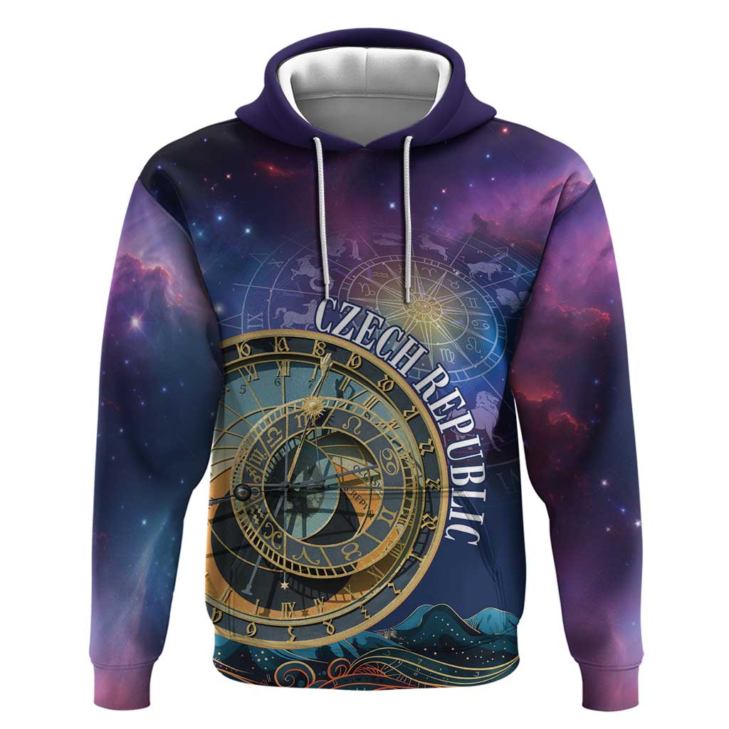 Czech Republic Astronomical Clock Hoodie Zodiac Signs In Space LT18