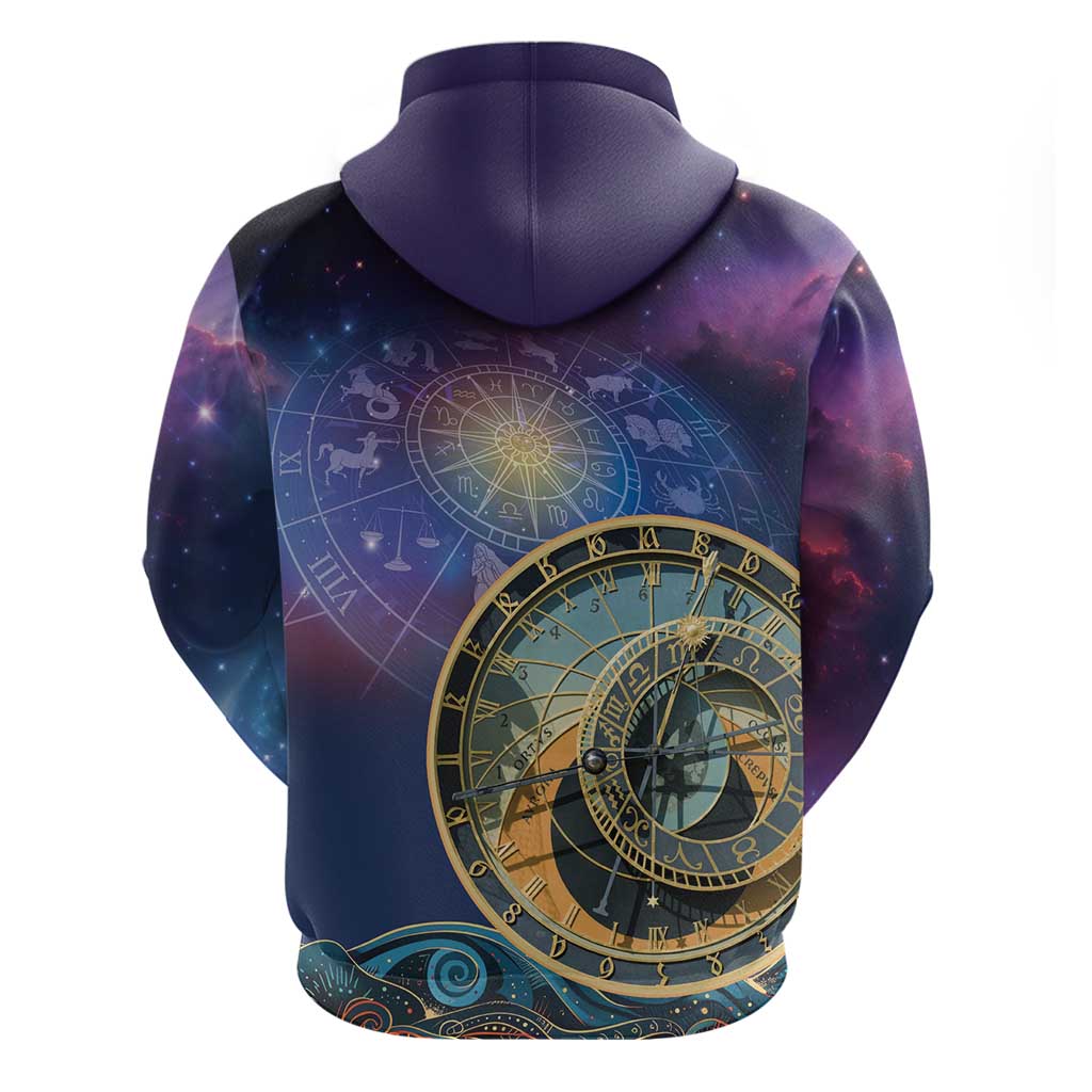 Czech Republic Astronomical Clock Hoodie Zodiac Signs In Space LT18