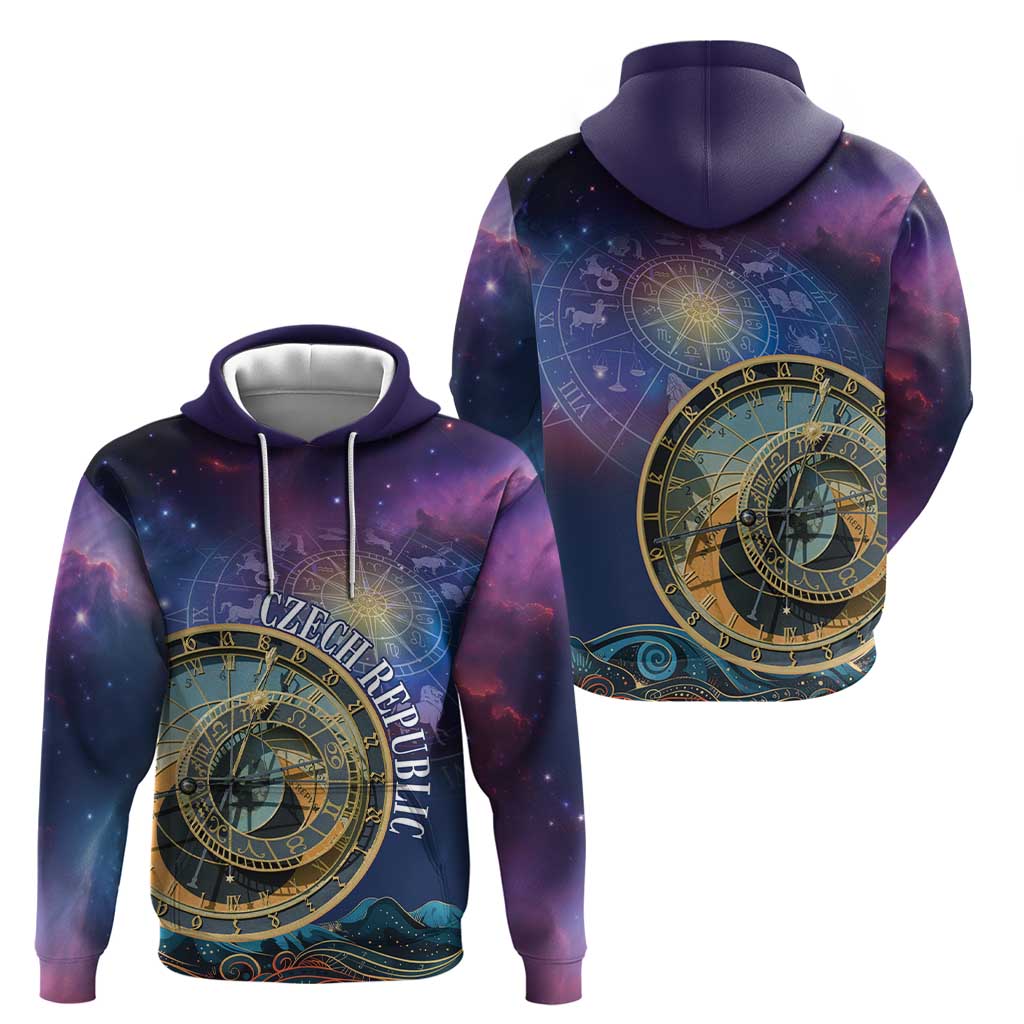 Czech Republic Astronomical Clock Hoodie Zodiac Signs In Space LT18