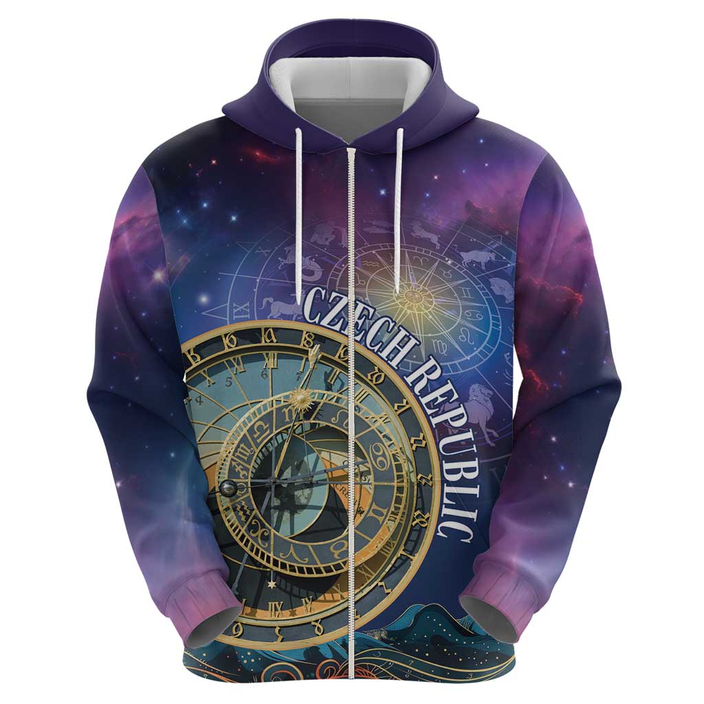 Czech Republic Astronomical Clock Hoodie Zodiac Signs In Space LT18