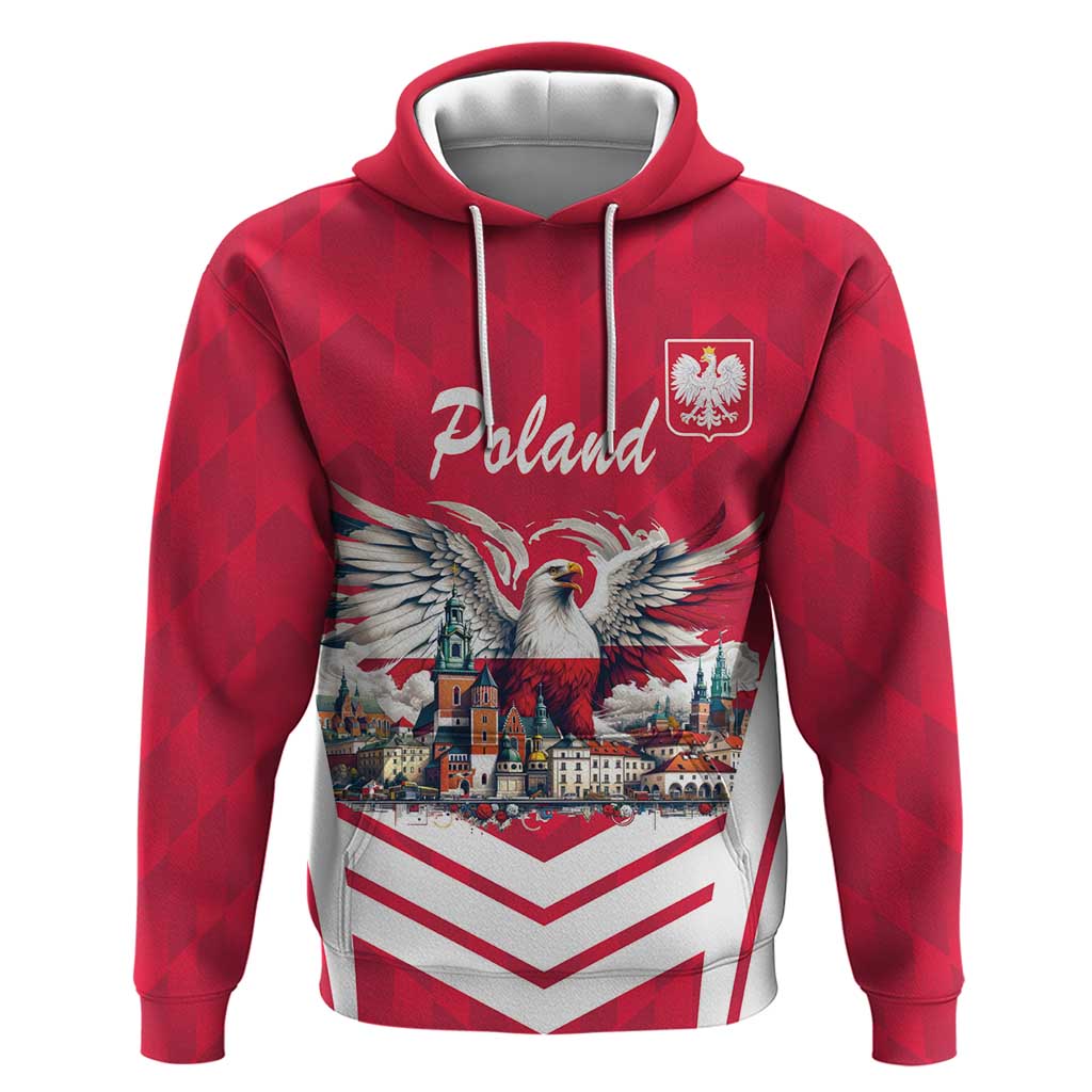 Personalized Poland White-Tailed Eagle Hoodie Poznan City Flag Style LT18
