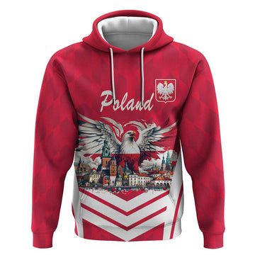 Personalized Poland White-Tailed Eagle Hoodie Poznan City Flag Style LT18