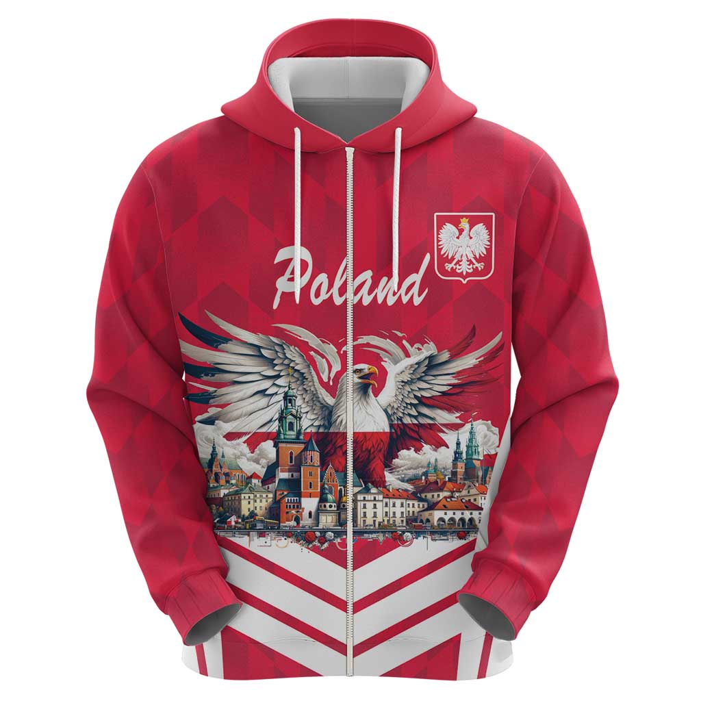 Personalized Poland White-Tailed Eagle Hoodie Poznan City Flag Style LT18