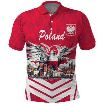 Personalized Poland White-Tailed Eagle Polo Shirt Poznan City Flag Style LT18