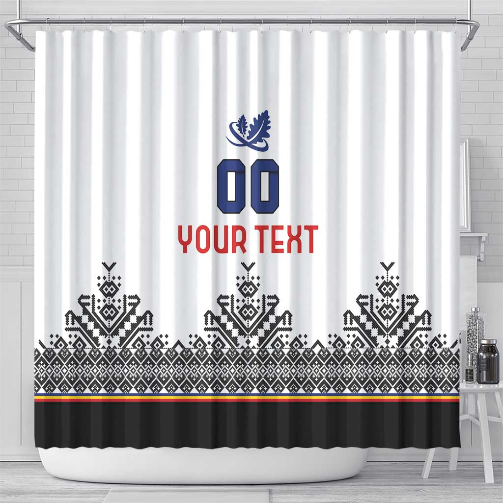 Custom Romania Rugby Shower Curtain White Version Retro Style LT18