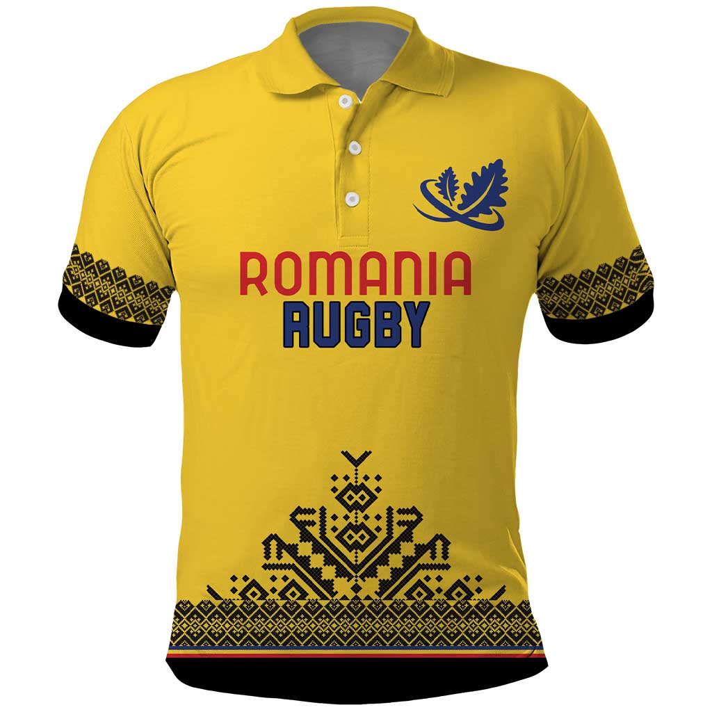 Custom Romania Rugby Polo Shirt Yellow Version Retro Style LT18