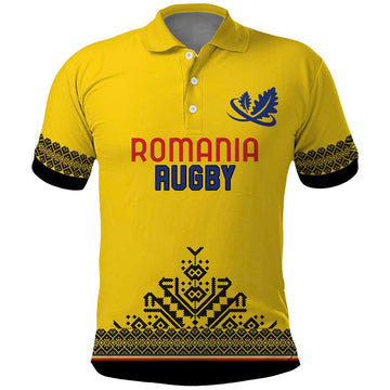 Custom Romania Rugby Polo Shirt Yellow Version Retro Style LT18