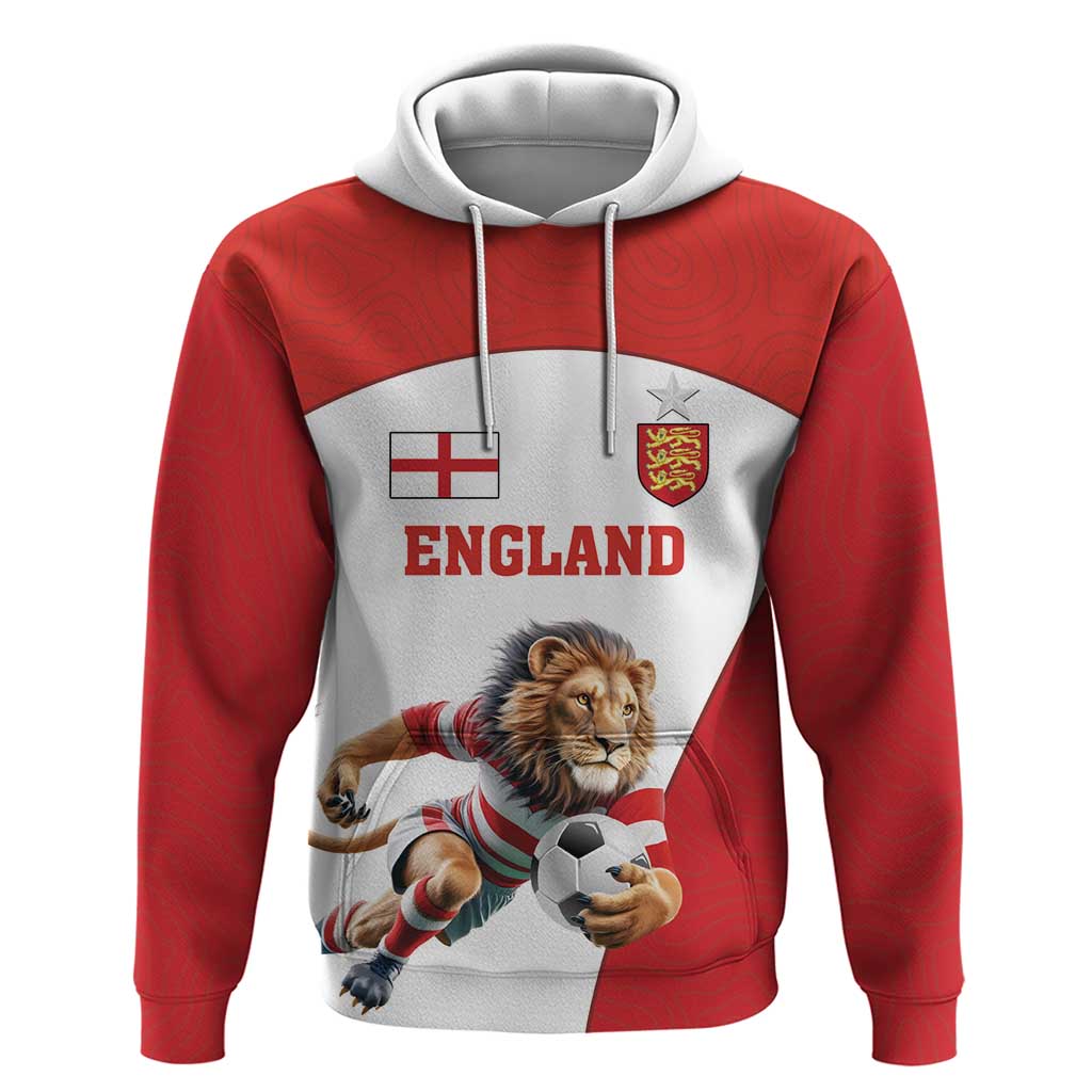 Custom England Football Hoodie Lion Mascot Sporty Version LT18