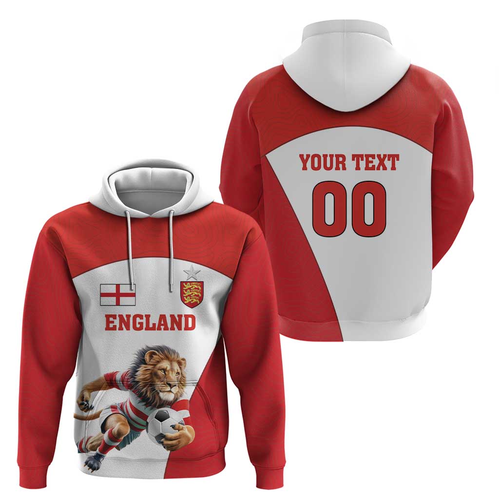 Custom England Football Hoodie Lion Mascot Sporty Version LT18