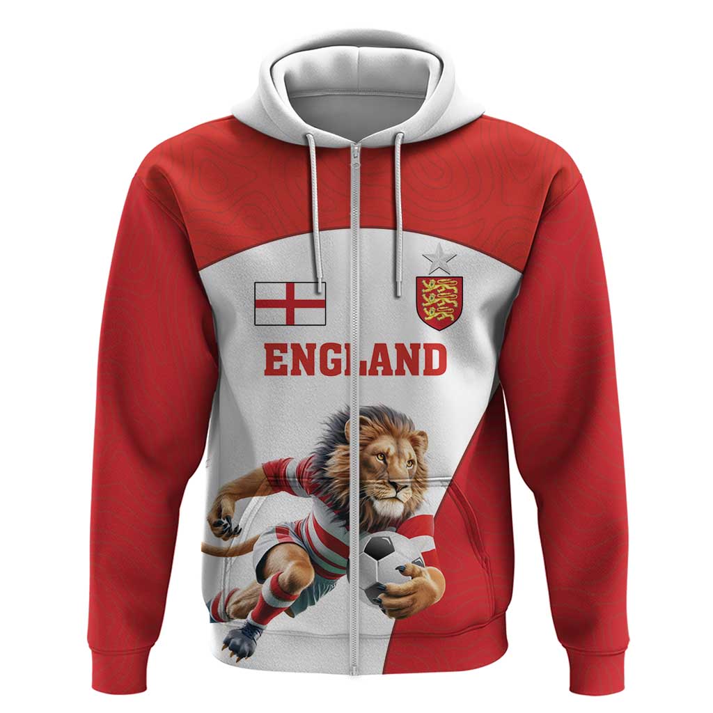 Custom England Football Hoodie Lion Mascot Sporty Version LT18