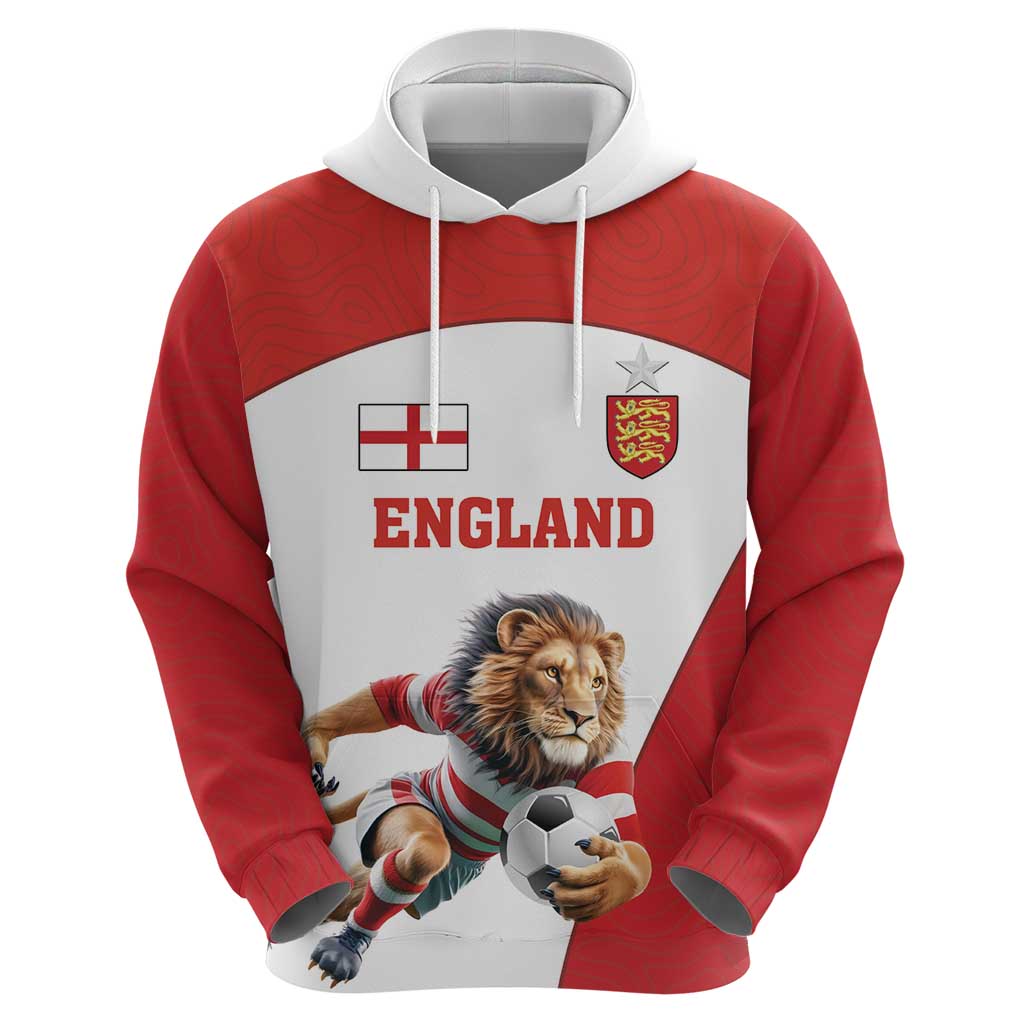 Custom England Football Hoodie Lion Mascot Sporty Version LT18