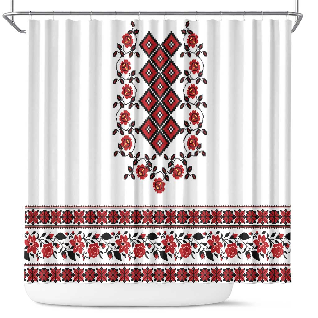Ukraine Shower Curtain Ukrainian Traditional Folk Patterns LT18
